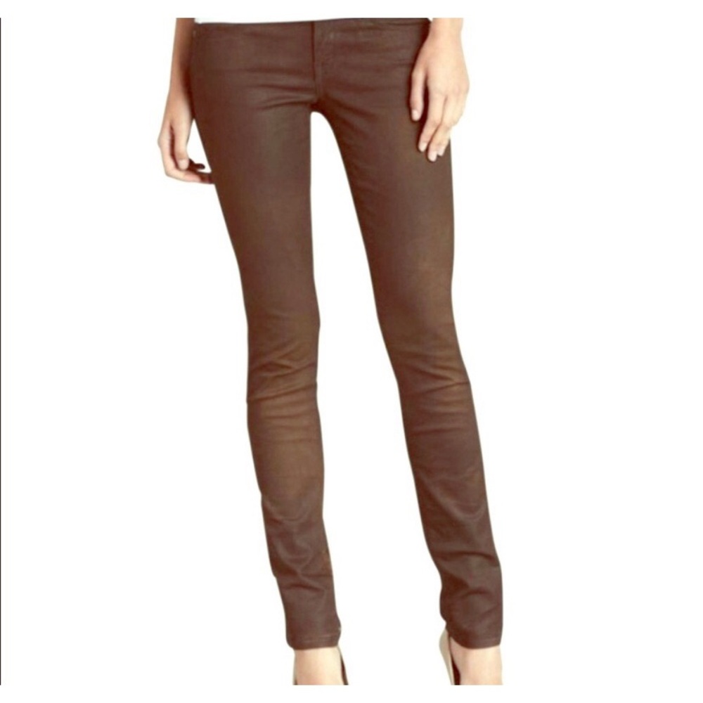 Rich & Skinny Brown Coated Skinny Jeans